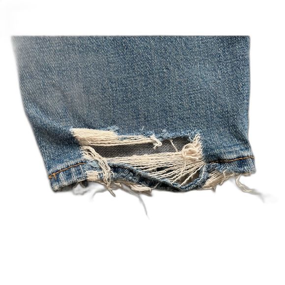 NWT Abercrombie & Fitch Women's The Skinny High Rise Blue Jeans Raw Hem Sz 28/6R - Picture 9 of 11